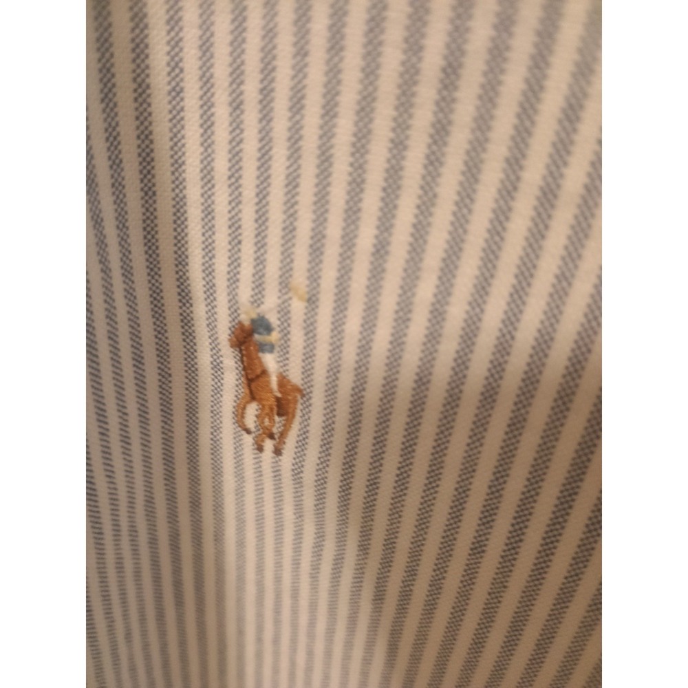 Ralph Lauren Men's Long-Sleeve Shirt Button Down, Classic Fit, Blue/White Stripe - Picture 3 of 4